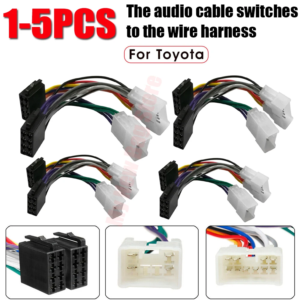 15PCSISOCarStereoRadioHarnessAdapterWiringConnectorforToyota