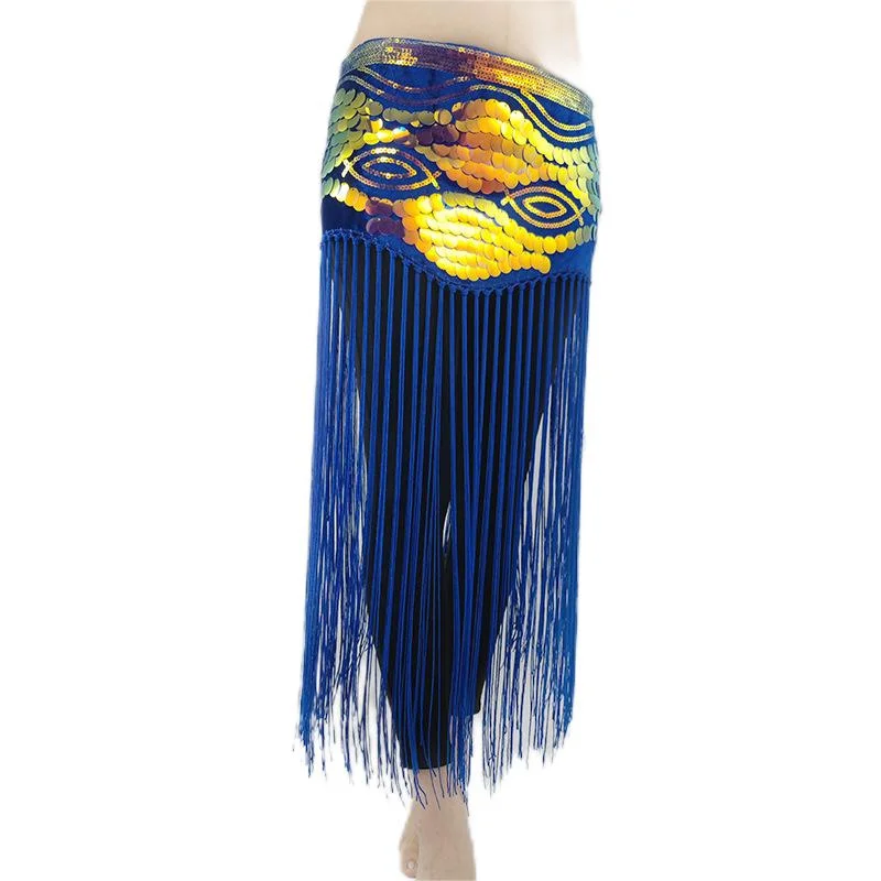 

Womens Sequin Tassel Hip Scarf Skirts Belly Dance Waist Belt Rave Fringe Festival Stage Performance Show Costume
