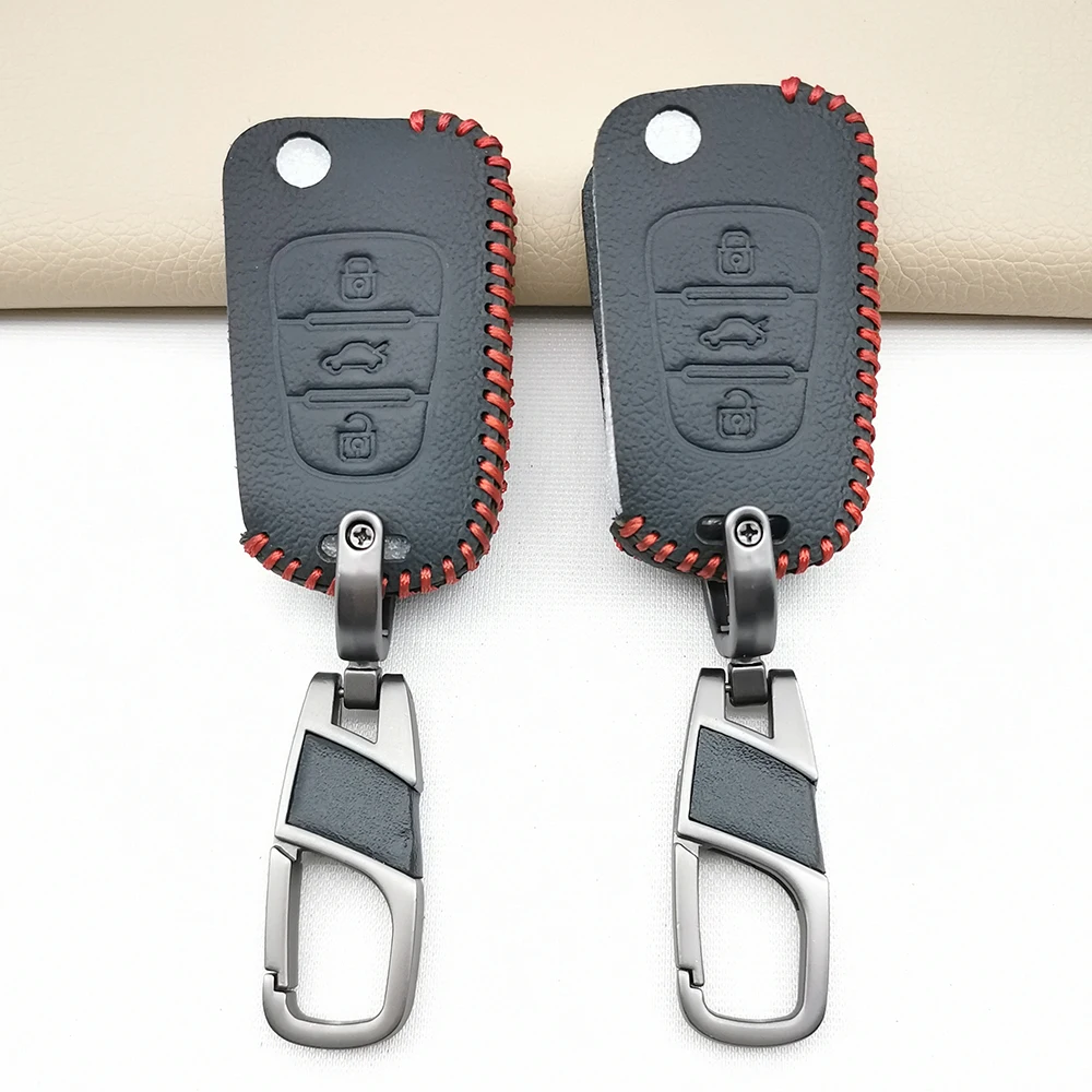 100 Leather Car Key Case For Hyundai I20 Ix20 I30 Ix35 Elantra For Kia