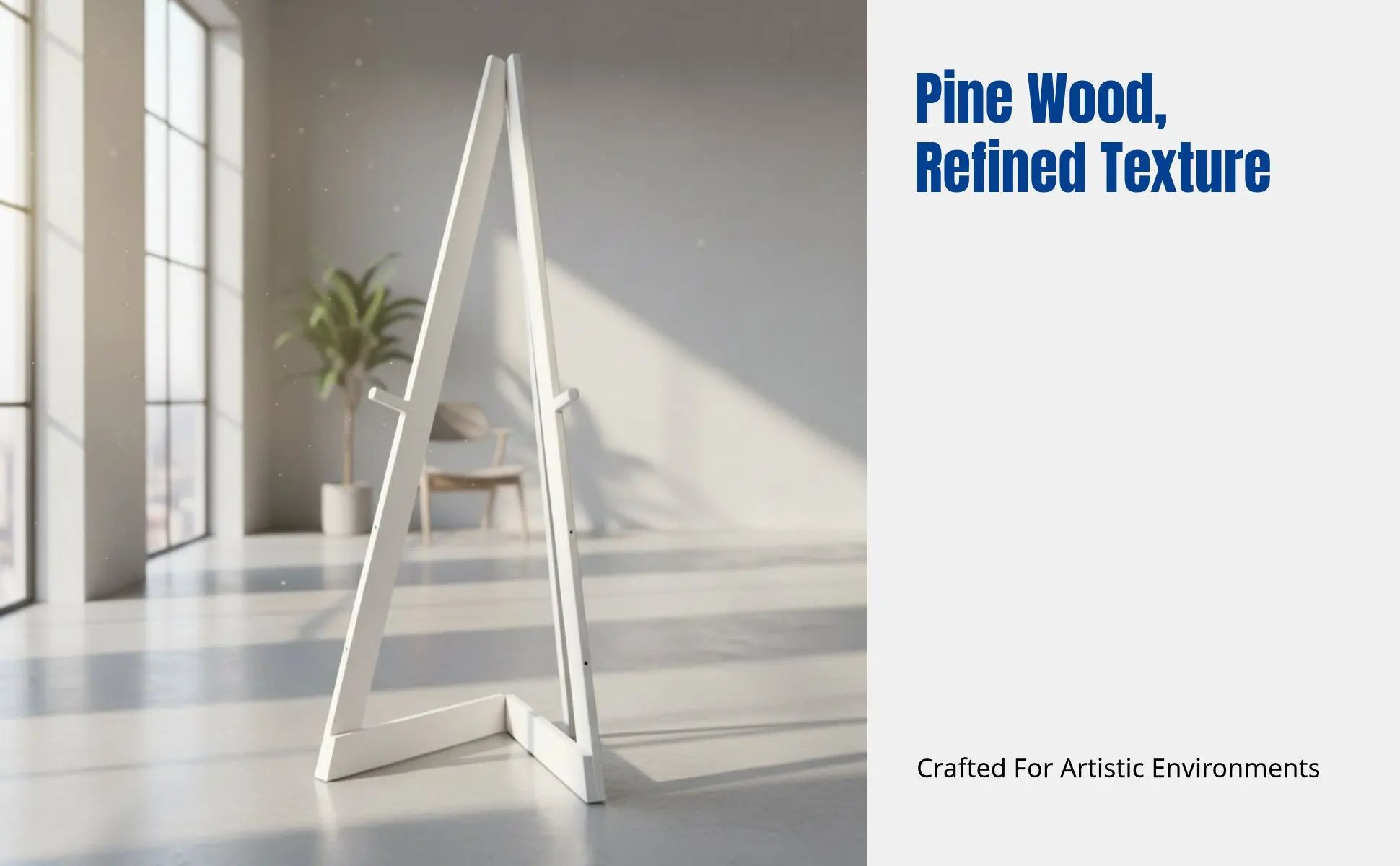 Geometric Folding Easel, Sturdy Wood Display Stand, Adjustable Height, Nordic Design, Poster Board Holder, Art Display, Floor