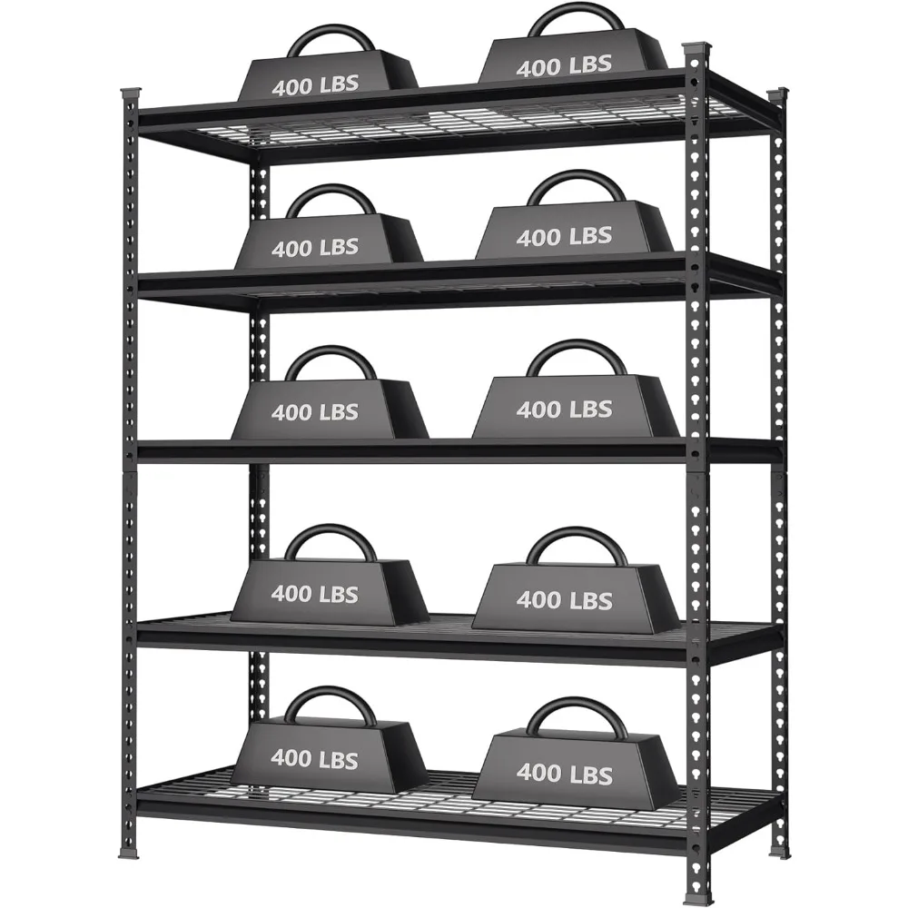 

WORKPRO 5-Tier Metal Shelving Unit, 48”W x 24”D x 72”H, Heavy Duty Adjustable Storage Rack, 4000 lbs Load Capacity (Total), for