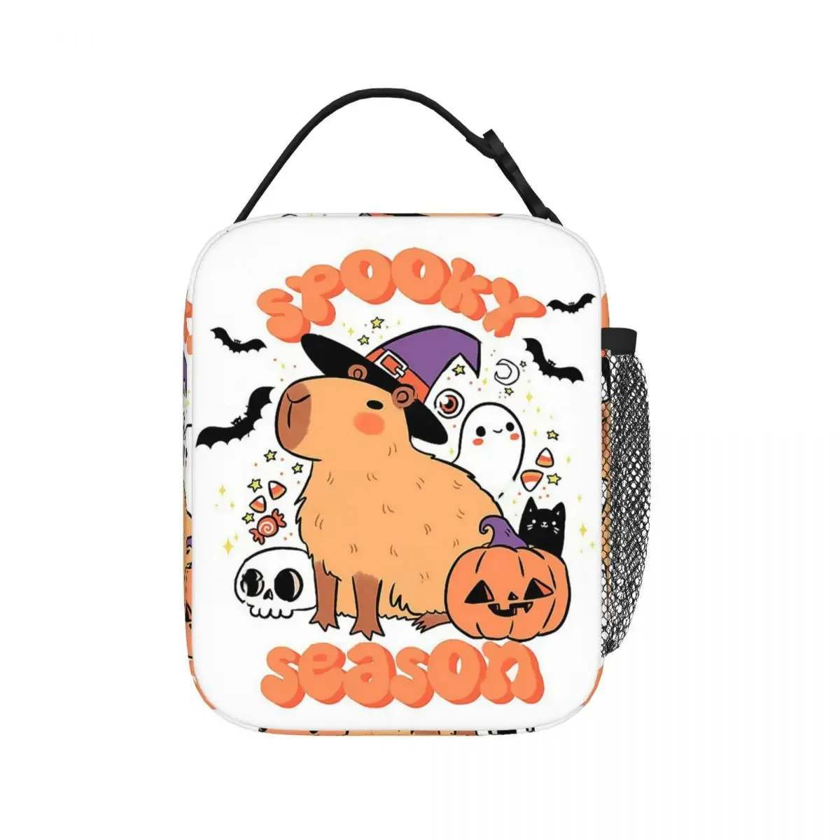 

Capybara Halloween Insulated Lunch Bags Leakproof Picnic Bags Thermal Cooler Lunch Box Lunch Tote for Woman Work Kids School