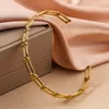 Women's Stainless Steel Opening Bangle Bracelet, Personalized Simple Hollow Gold Color Metal Bracelet, Party Jewelry Accessories 3