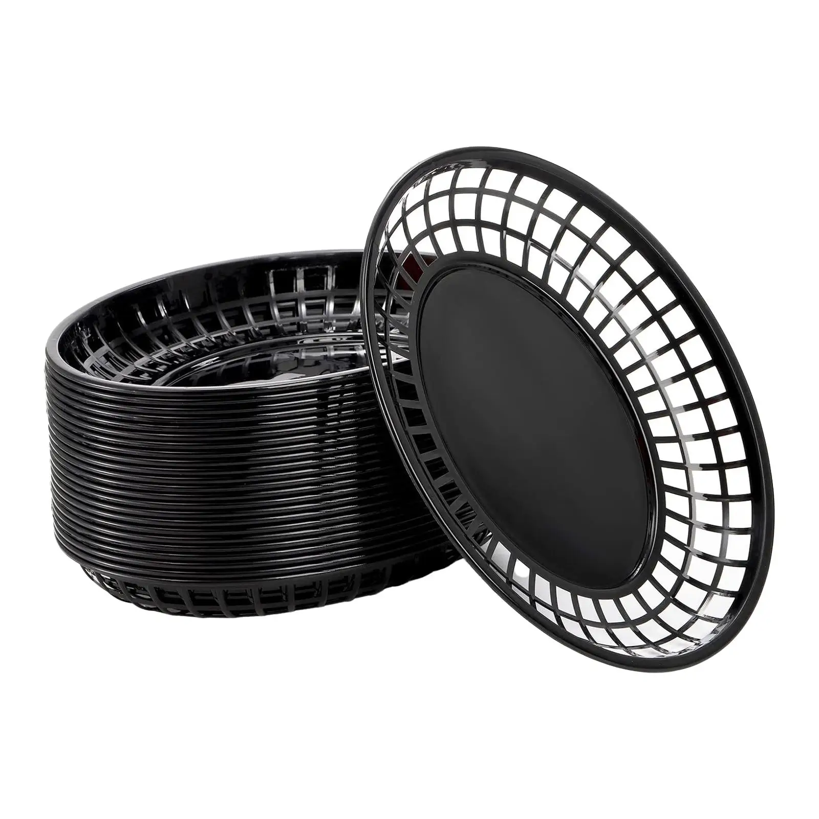 24 Pieces Fast Food Baskets Retro Deli Baskets Bread Fry Baskets Serving Tray Platters for Arts Kitchen Office Party Burgers