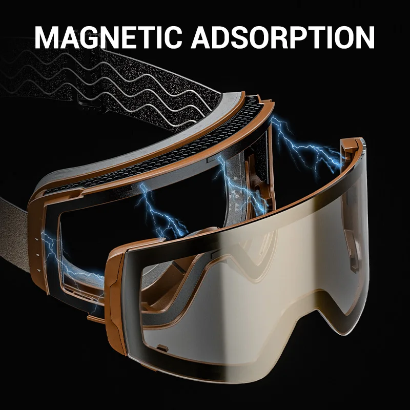 Kapvoe Blue Photochromic Snow Men Magnetic Snowboard Ski Glasses Set Anti-Fog UV400 Protection Women Ski Glasses Skiing Eyewear 6
