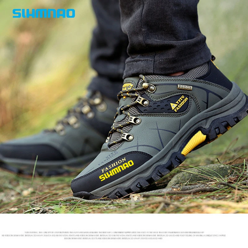 Waterproof and Anti Slip Fishing Shoes, Autumn and Winter Men's Outdoor Hiking Shoes, Anti Slip and Wear-resistant Hiking Shoes