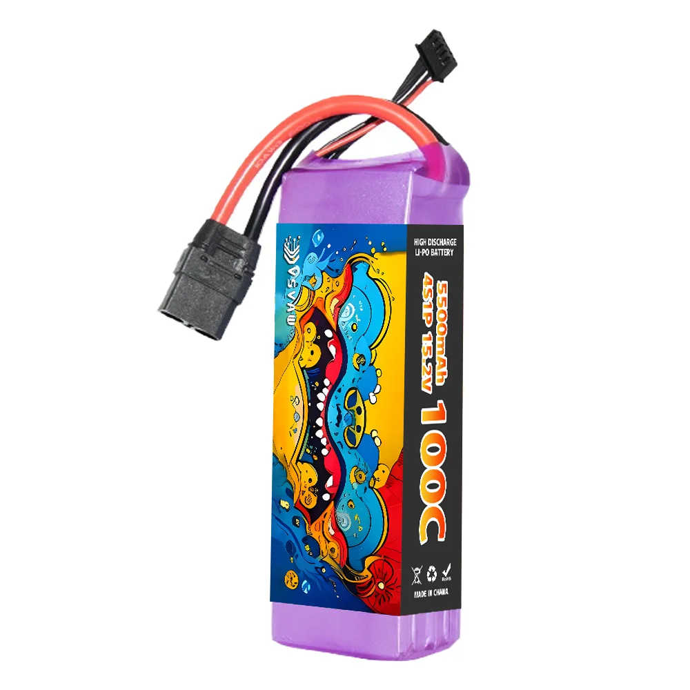 2Pcs VSVAW Lipo 4S 5500mAh FPV drone battery 15.2V 100C drone parts with XT90 plug, suitable for RC car drone quadcopter 5