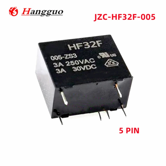 5PCS/Lot Original HF32F JZC-32F 5V 12V 24V Power Relays JZC-32F-005-ZS3 JZC- 32F-012-ZS3 JZC-32F-024-ZS3 3A 250VAC 5PIN Relay - AliExpress