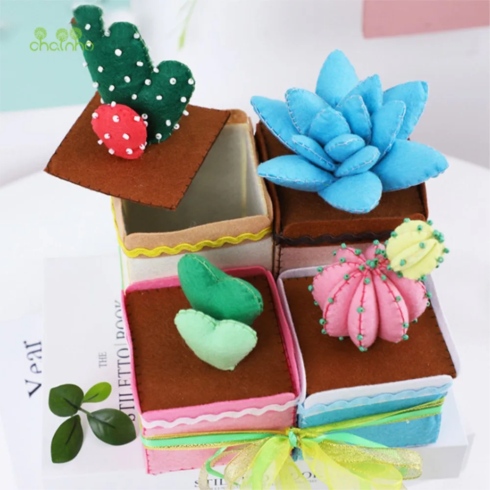 Chainho,DIY Handmade Non-woven Felt Fabric Pre-Cut Material Sets,Semi Finished Item,Storage Box Series,25FP8
