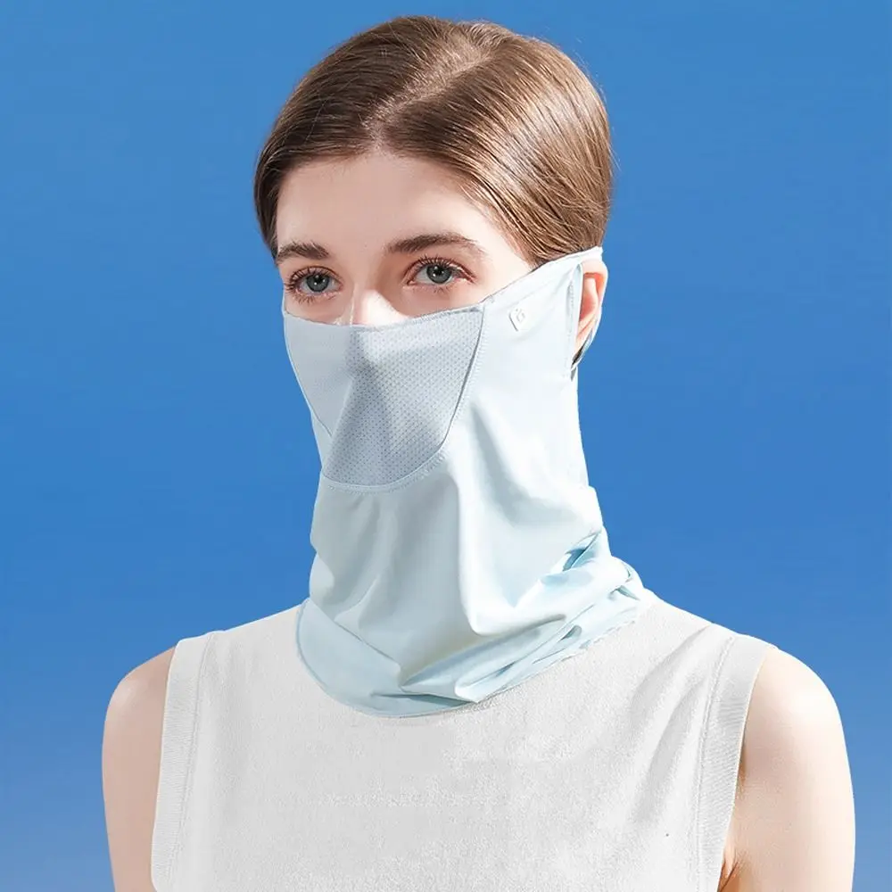 

Sunscreen Veil With Neck Flap Sun Protection Anti-UV Men Fishing Face Mask Ice Silk Summer Sunscreen Mask Womne Neckline Mask