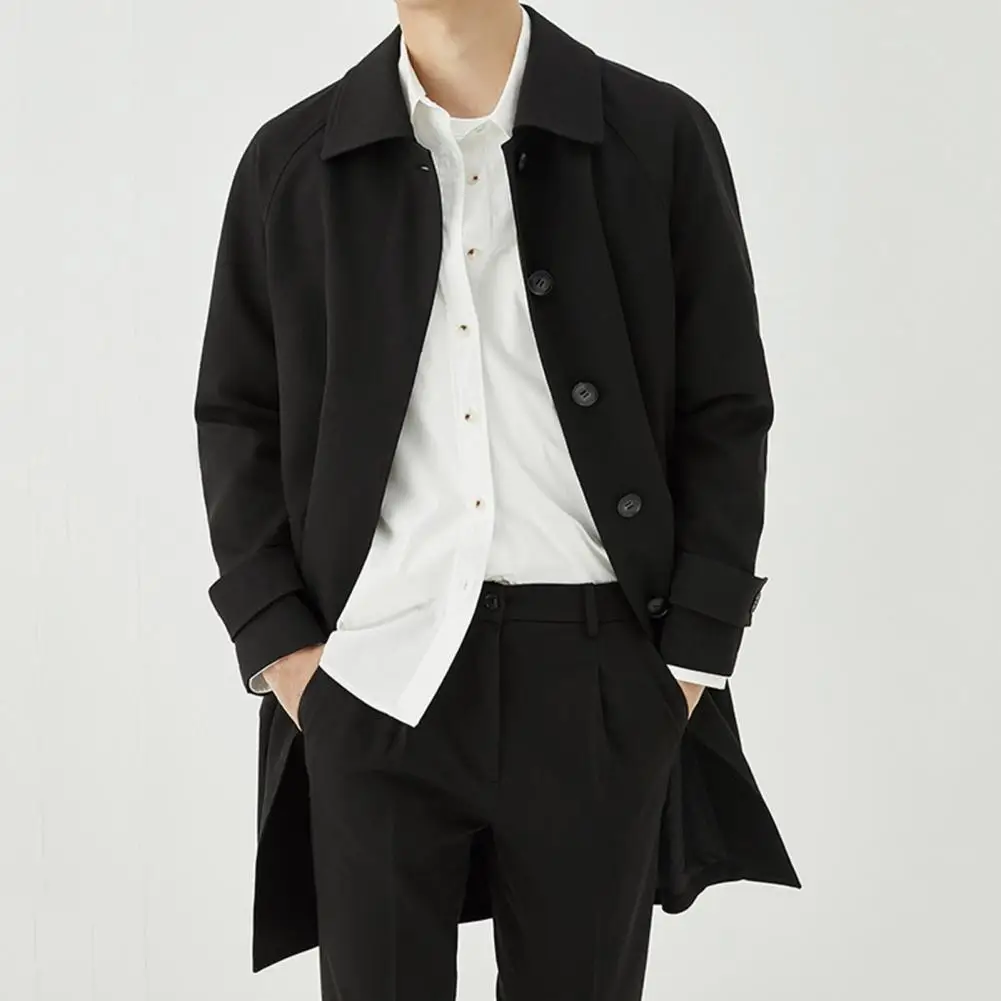 Casual Business Lapel Windbreak Jackets Men Coats Top Quality Spring Men's Trench Coat Coat Business Casual Top
