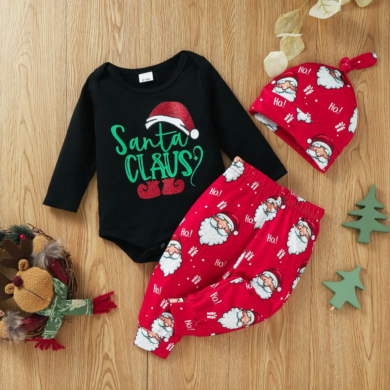 

Outfits for Toddler Girls Newborn Infant Baby Boys Girls Clothes Set Christmas Santa Letter Romper Tops Big Girl Outfit Sets