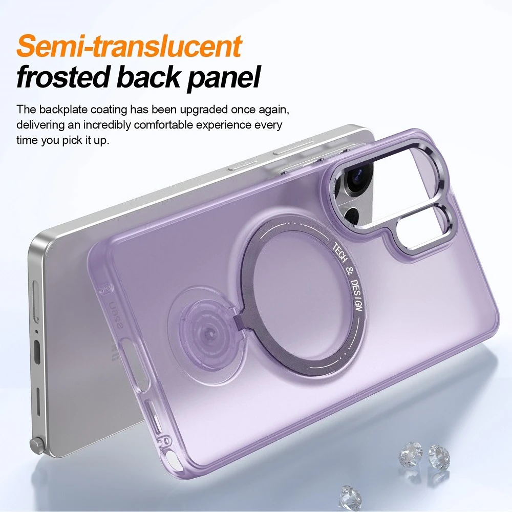 Matte Translucent Magnetic Bracket Phone Case with Ultra Protection