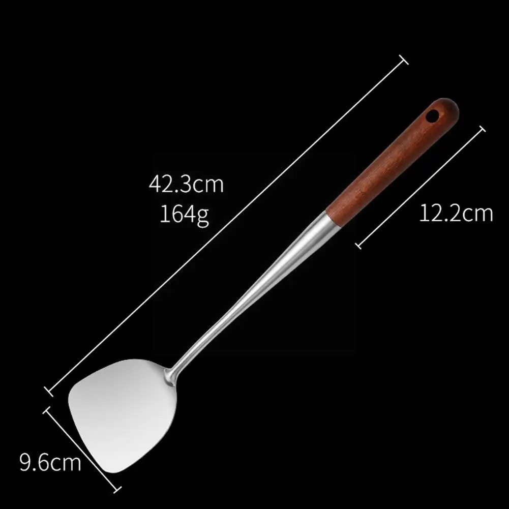 Kitchen Wok Spatula And Ladle Tool 17 Inches Spatula For Wok Steel Kitchen Cookware Tools