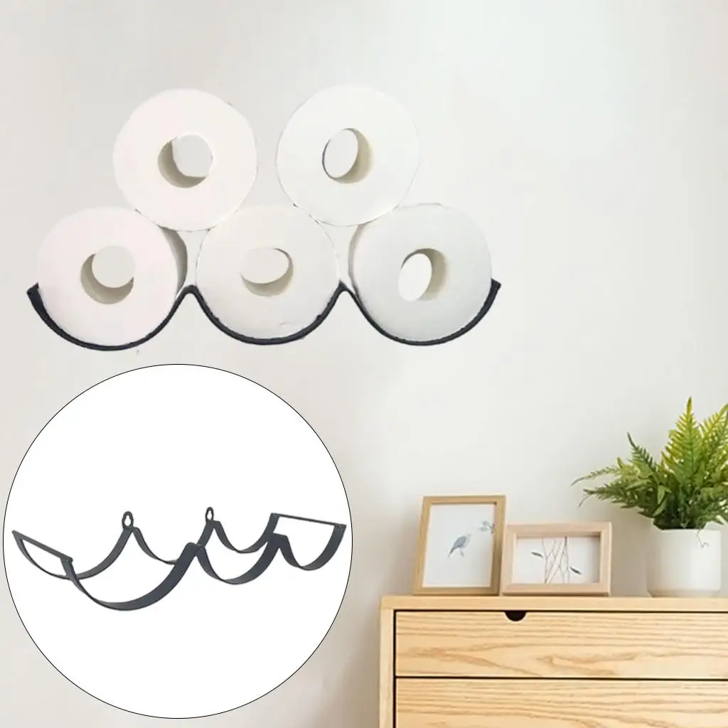 Iron Metal Toilet Paper Holder Wall Mounted Tissue Rack Stand Bathroom Storage Basket Organizer for Home Decoration
