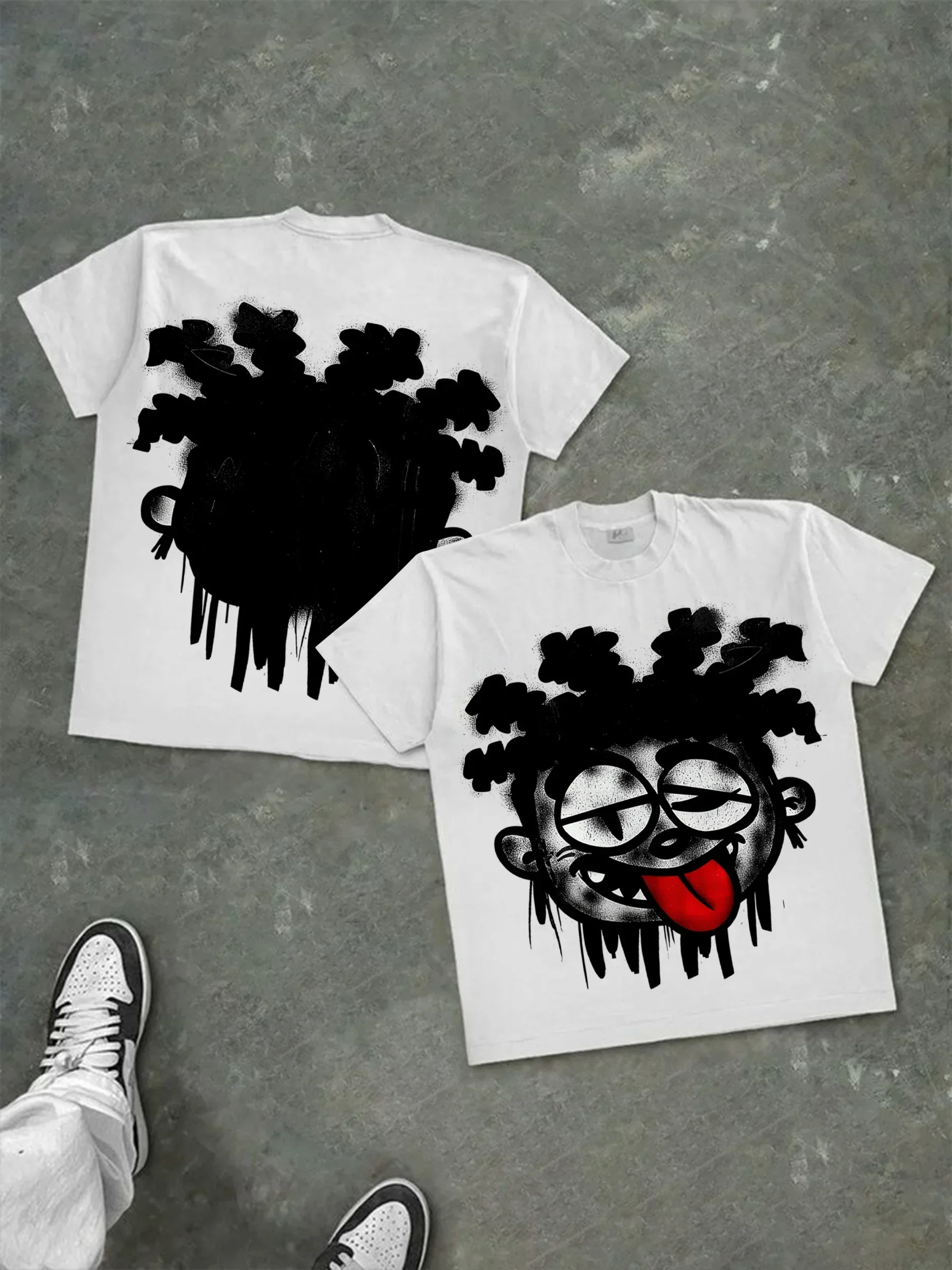 Vintage Oversized Hip Hop Streetwear Graphic T-Shirt - Casual Short Sleeve Summer Fashion Tee