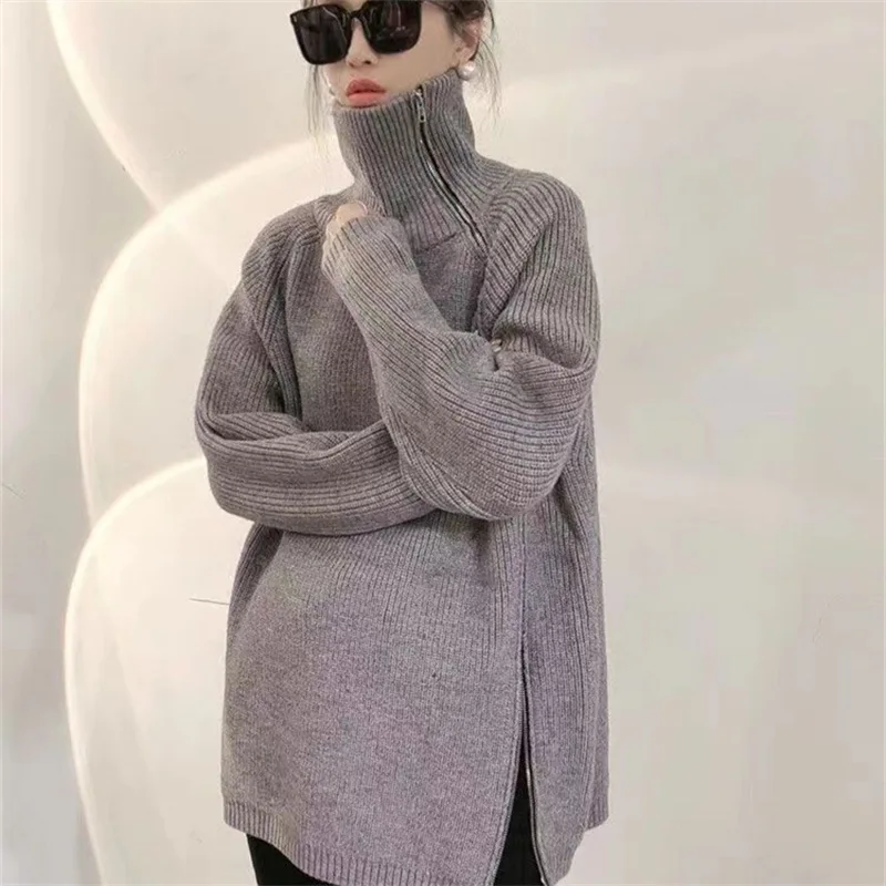 Women Thick Turtleneck Sweater Long Sleeve Knitwear