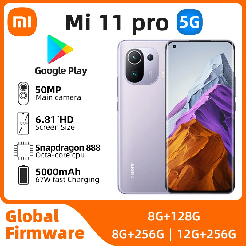 Xiaomi Mi 11pro Android 5G Unlocked 6.81 inch 12GB RAM 256GB ROM All Colours in Good Condition Original used phone