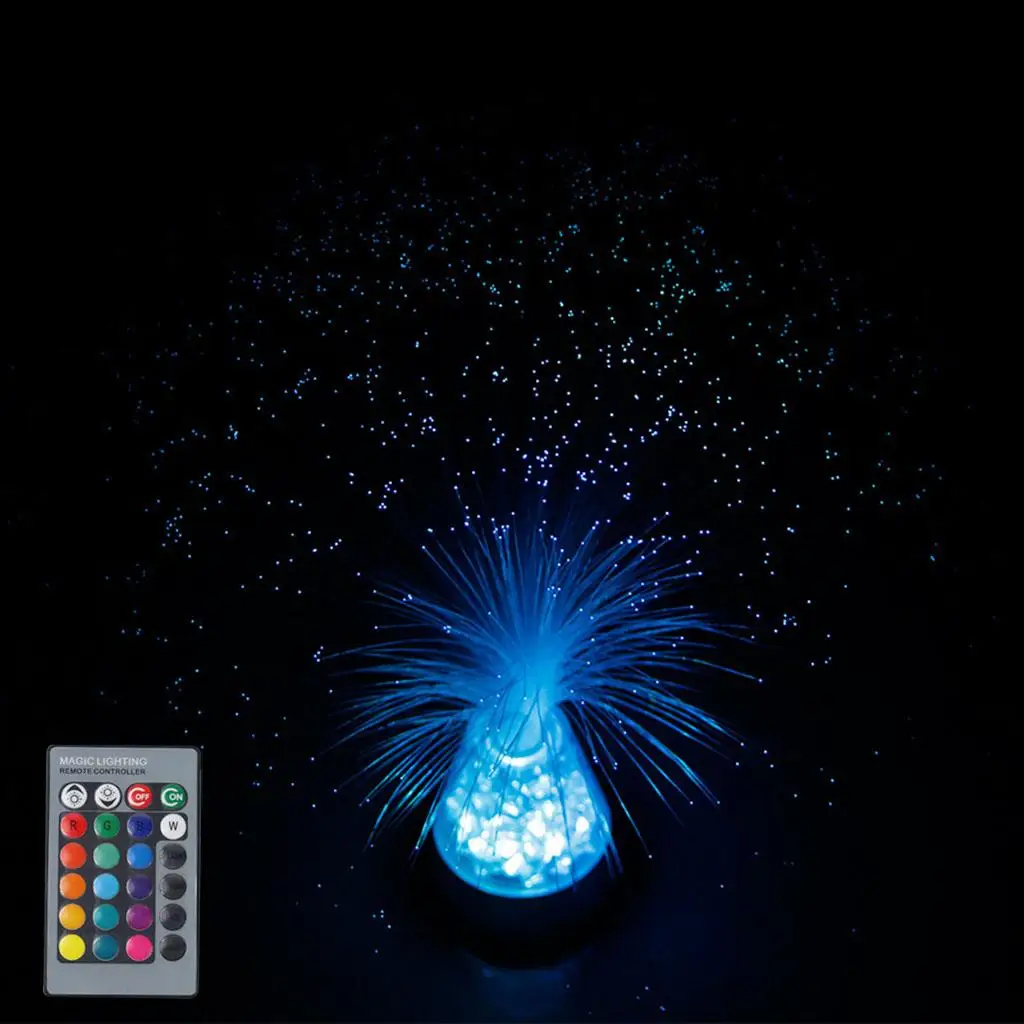 Color Changing LED Fiber Optic Lamp Table Light Nightlight Holiday Wedding