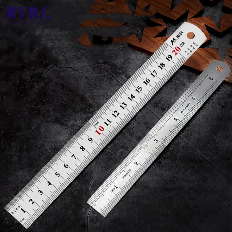 

Двусторонняя линейка из нержавеющей стали, 15/20/30/50 см