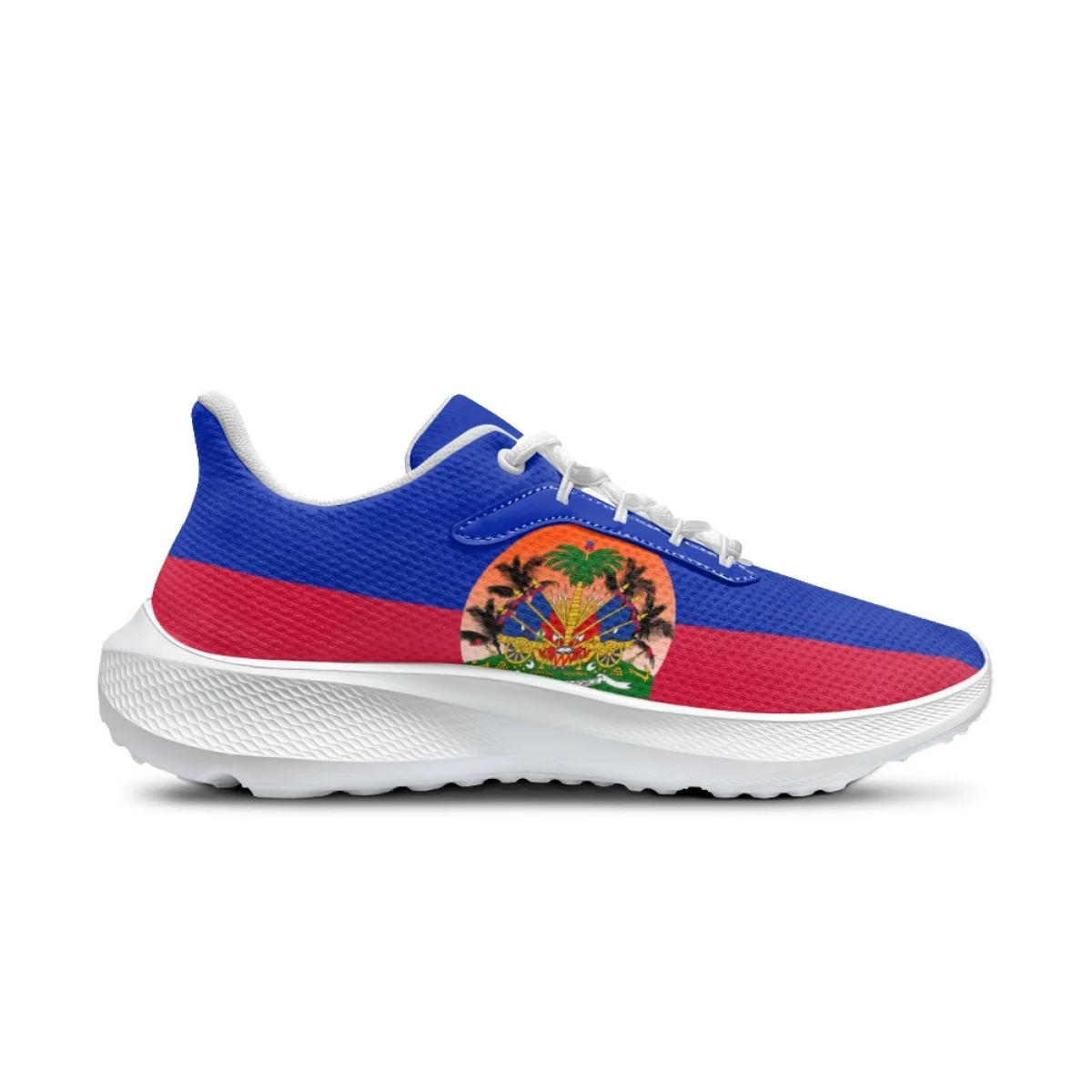 Print on Demand Women's Sneakers Fashion Haiti Flag Design Autumn Ladies Sport Outdoor Running Shoes Woman Flats Zapatos Mujer