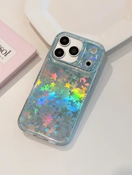 Laser Cute Full Screen Starry Gradient Colorful Phone Case - Shockproof Cover - iPhone 15 (A)