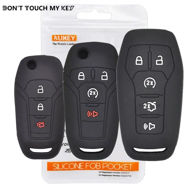 

For Ford F-150 F-250 F-350 F-550 Fiesta Ranger Fusion Mondeo Mustang S-Max Explorer Edge Remote Cover 2018 Silicone Key Case Fob