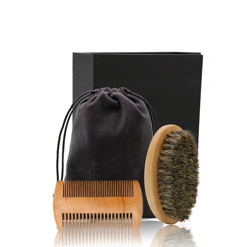 Professional Soft Boar Bristle Wood Beard Brush Hairdresser Shaving