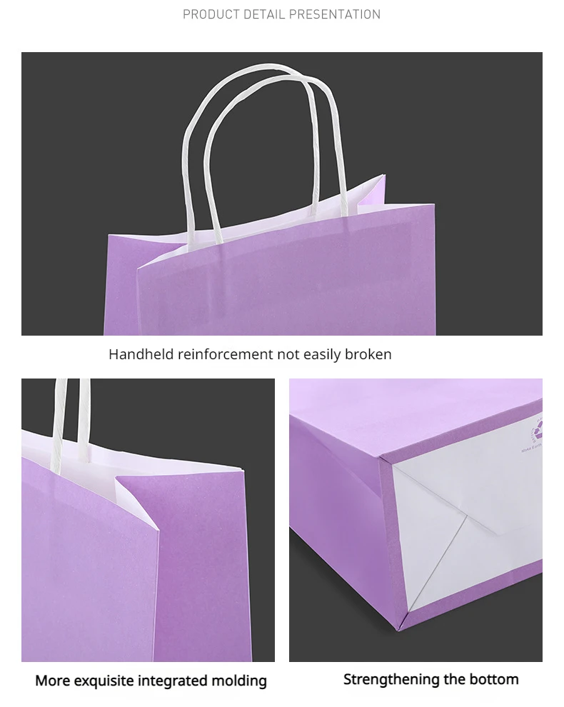 Color Reinforce Thickened Kraft Paper Handbag Free Custom Logo Multi-color Packaging Bag Customized Handbag for Gift Clothing 2 S332cb470355249d48b61491e8f62522dA