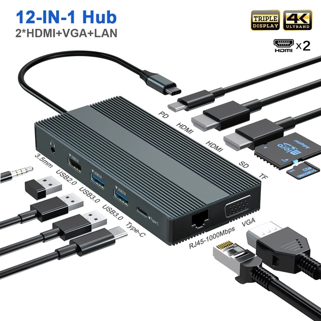 USB-C ドッキングステーション 4K@60Hz HDMIトリプルディスプレイ
