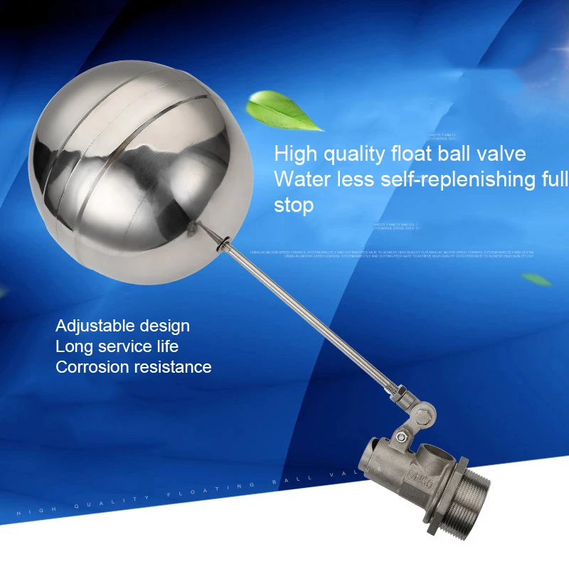 2 "Stainless Steel Float Ball Valve Adjustable Stainless Steel Tank DN50 Water Tower Pool Control Float Ball