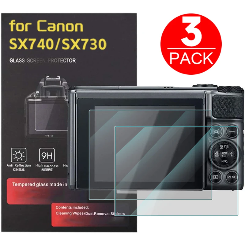 Canon Powershot Sx740 Hs Screen Protector 3Pcs Tempered Glass Screen Protector For Canon PowerShot SX730/SX740 HS - 9H Hardness Anti-Scratch Camera Screen Protector