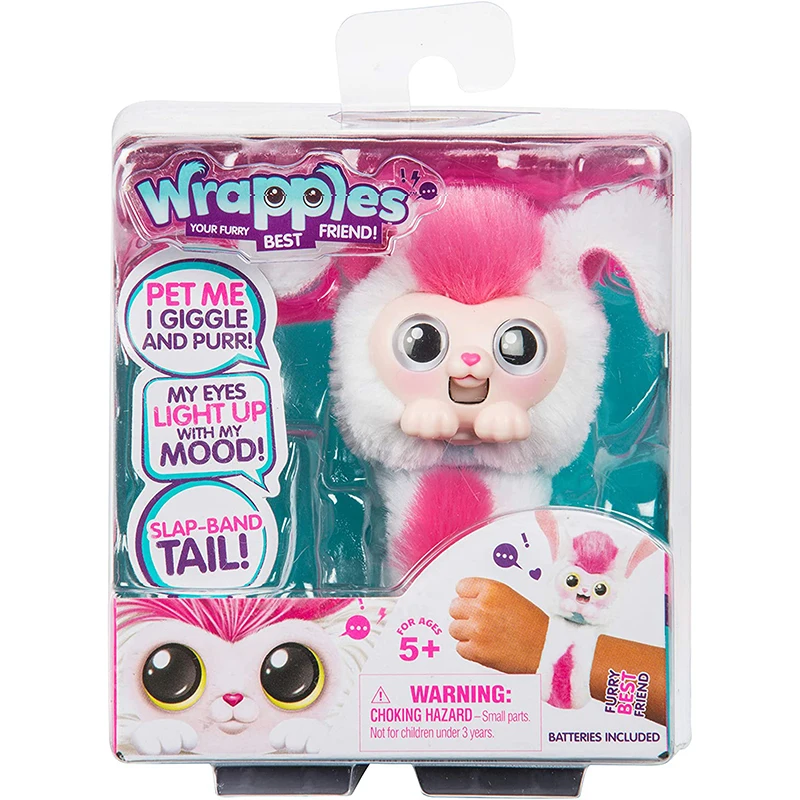 Little Live Wrapples Unao Or Bonnie Kids Interactive Toy Slap Band Tail Cute Stuff Animal Soft Plush Toys Dolls For Girls Blue plush toys electric interactive toy