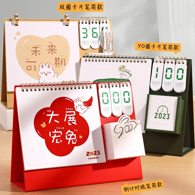 2023 Calendar New 365 Day Countdown Table Calendar Customized Creative  Desktop Penholder Funny Rabbit Year _ - AliExpress Mobile