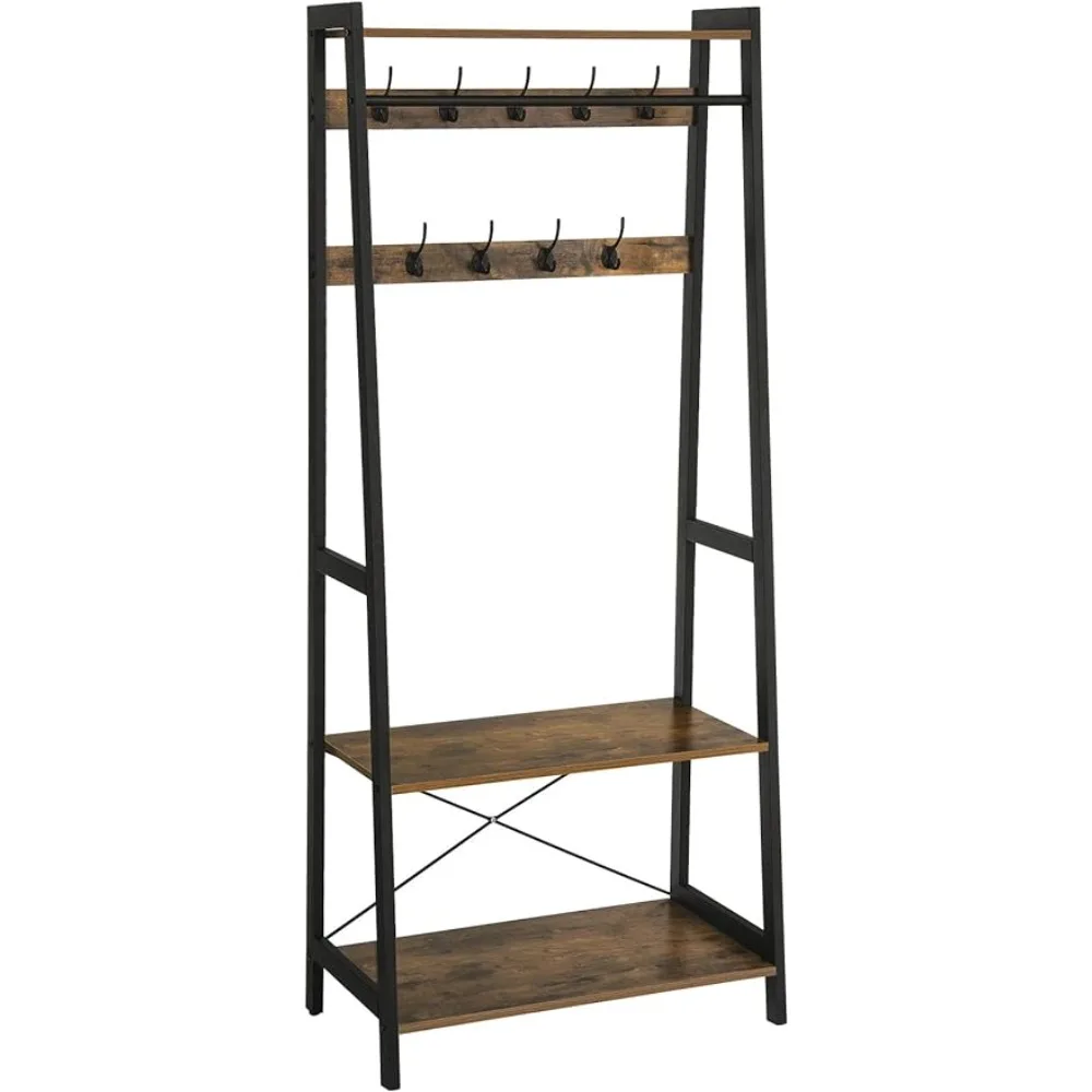 

Clothes Dryer Wall for Living Room Bedroom ULGR13BX Hangers Coat Shelves Industrial Coat Rack 2-Tiers Hall Tree Screen Dryers