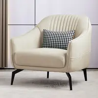 Scandinavian light luxury single sofa chair living room home bedroom leisure chair designer fabric sofa lazy small household 3
