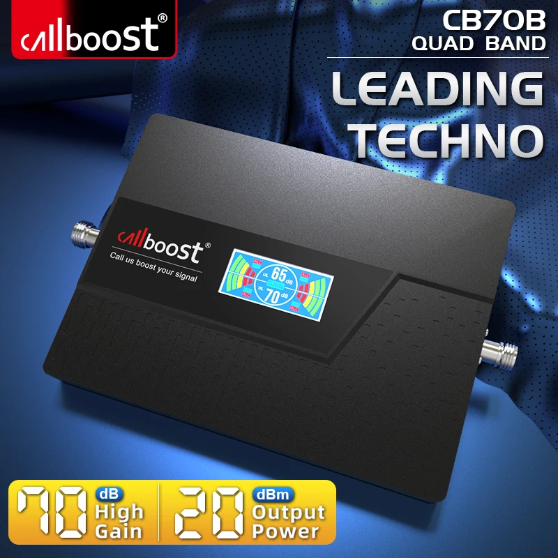 

Callboost Four Band 4G LTE network booster 900 1800 2100 2600 Signal Amplifier Cell Phne Repeater 850 1700 1900 700 4G Internet