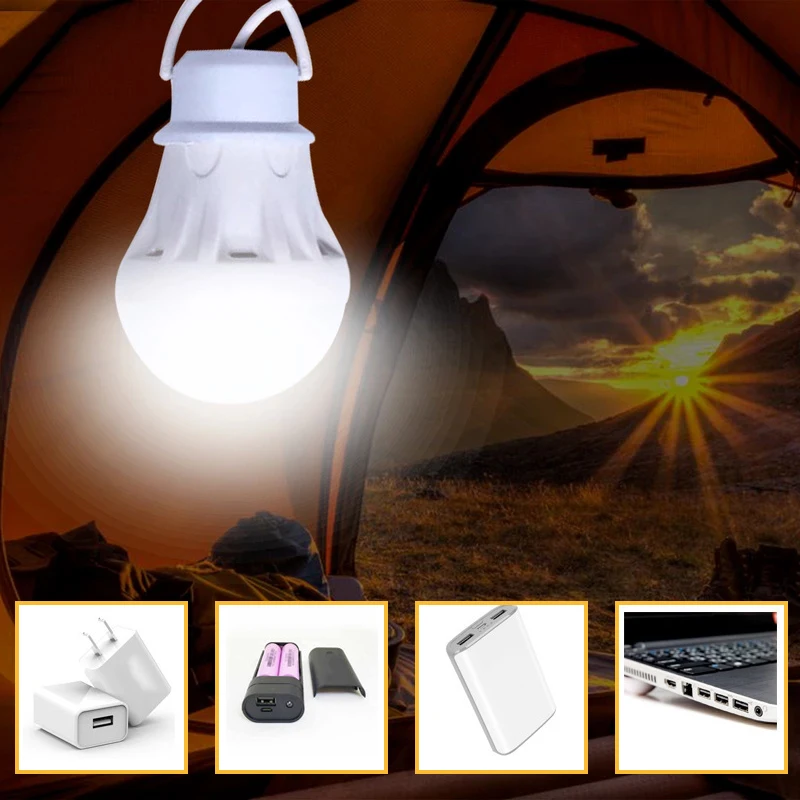 1/2PCS Portable Lantern Camp LightsBulb 3W/5W/7W Power Outdoor Camping Multi Tool 5V LED for Tent Camping Gear Hiking USB Lamp led light night light