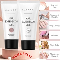 Makartt Poly Nails Acrygel , 50g Clear / Pink / Nude Nail Extension Gel Glitter Builder Nails Gel For Trendy DIY Nail Art Polish 2