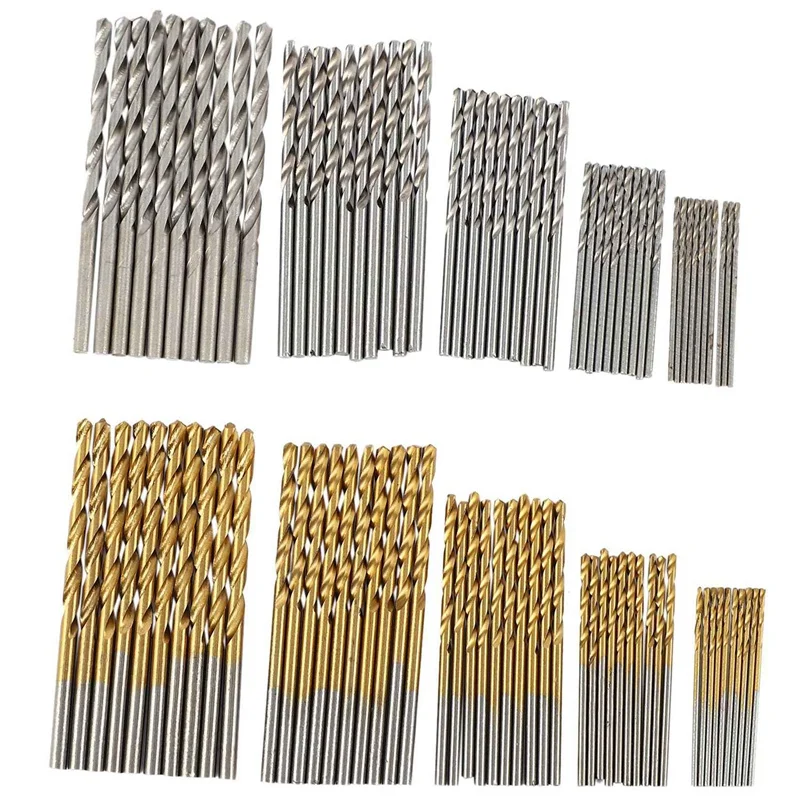 

300 Pcs/Set Titanium Coated Twist Drill Bit High Speed Steel Hole Opener Woodworking Metal Plastic Tools Electric Drill