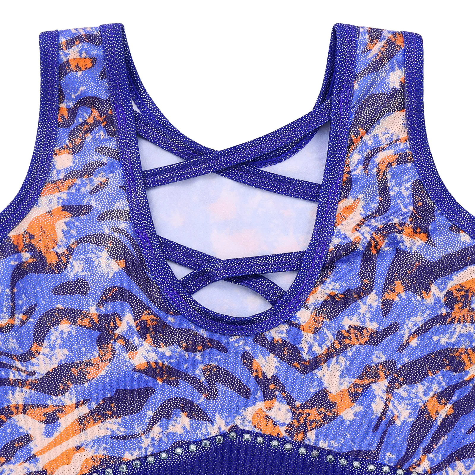 BAOHULU Sleeveless Ballet Leotard for Girls Stripes Print Gymnastics Outfit Performance Dancewear Ballerina Pracitice Wear