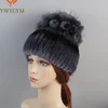 2025 Lady Warm Knitted 100% Genuine Rex Rabbit Fur Hats Russia Winter Quality Real Fur Hat Natural Warm Snow Rex Rabbit Fur Caps 1