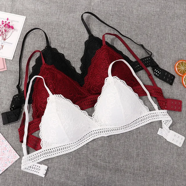 Soutien-gorge en dentelle, Sexy, décolleté en V profond, coupe Triangle, sans couture, Fitness, Yoga, sport, Lingerie, sous-vêtements, respirant, Push Up 1
