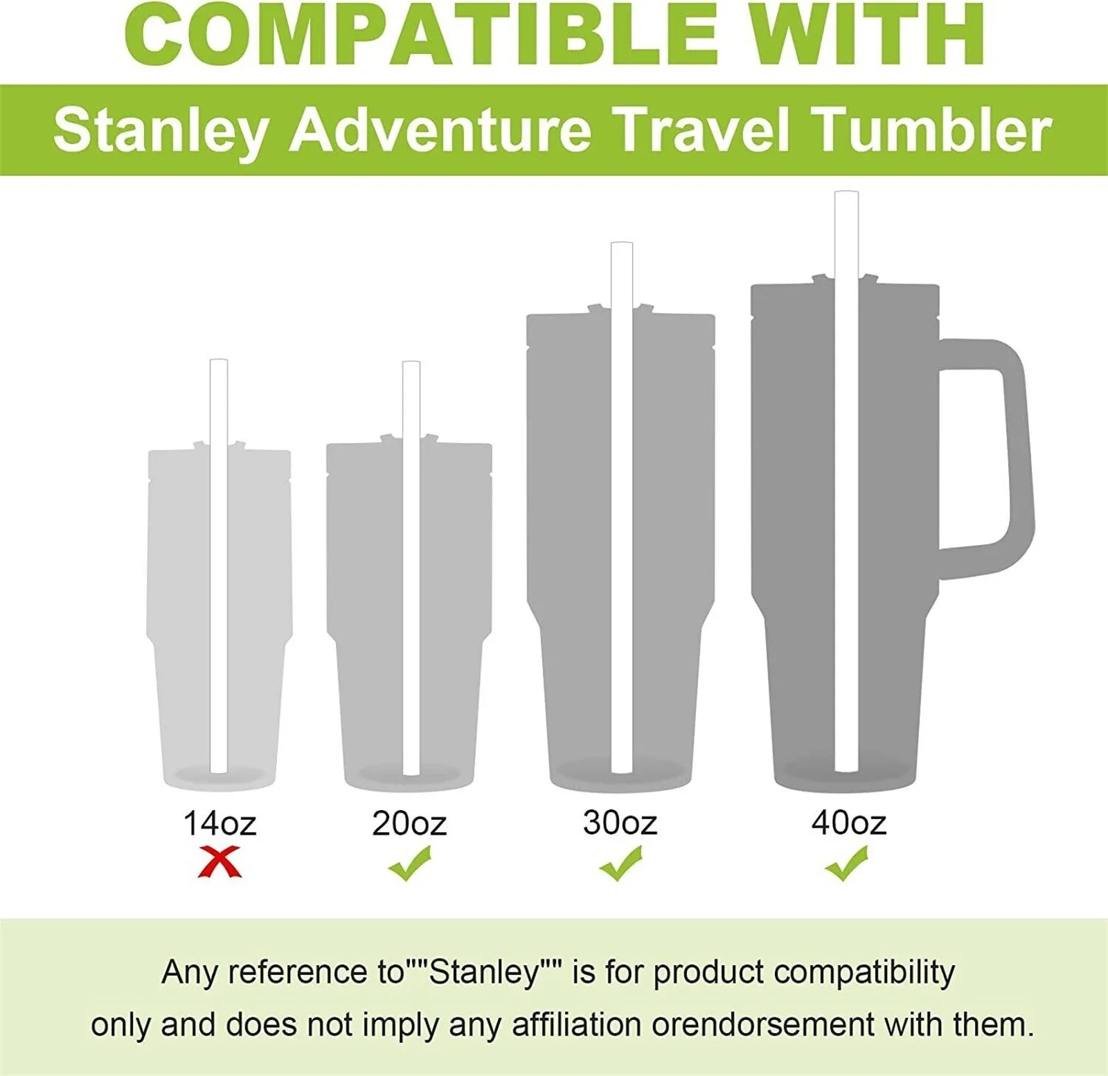  12 Pack Replacement Glitter Straws and Covers for 40 oz Stanley  Adventure Travel Tumbler Cup, Reusable Glitter Straws with Cleaning Brush,  Compatible with 40oz 30oz 20oz 14oz Stanley Water Jug, 12inch 