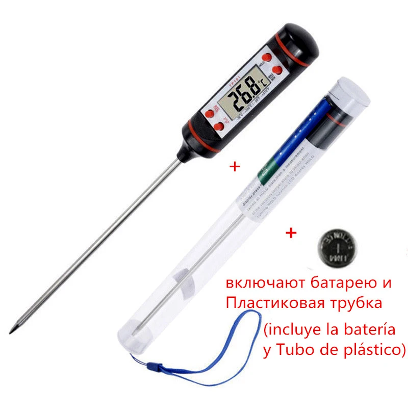 Anpro Kitchen Digital Food Thermometer Long Probe Electronic Cooking  Thermometer For Cake Soup Fry BBQ Meat With Battery - AliExpress