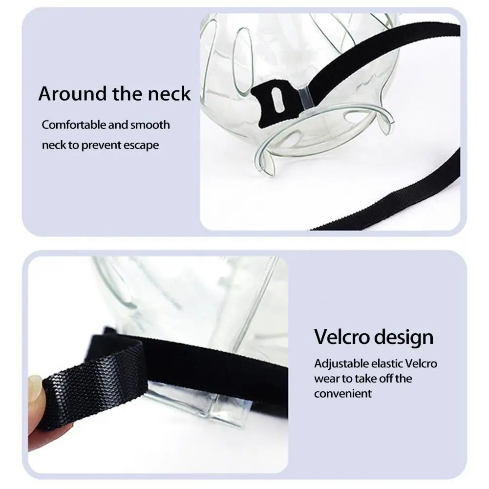 Cat Hood Hollow Breathable Adjustable Anti-licking Cat Head Shaped Pet Grooming Transparent Muzzle Pet Supplies