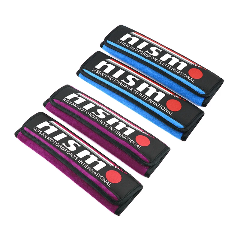 2pcs JDM Style Nismo Suede Fabric Seat Belt Cover Soft Harness Pads