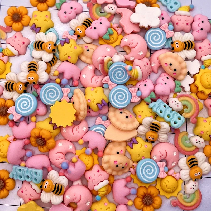 20 stücke Zufällig Kawaii Zubehör Nette Bär Candy Lollipop Harz Für DIY Handgemachte Nail art Dekorationen Schmuck Machen Liefert