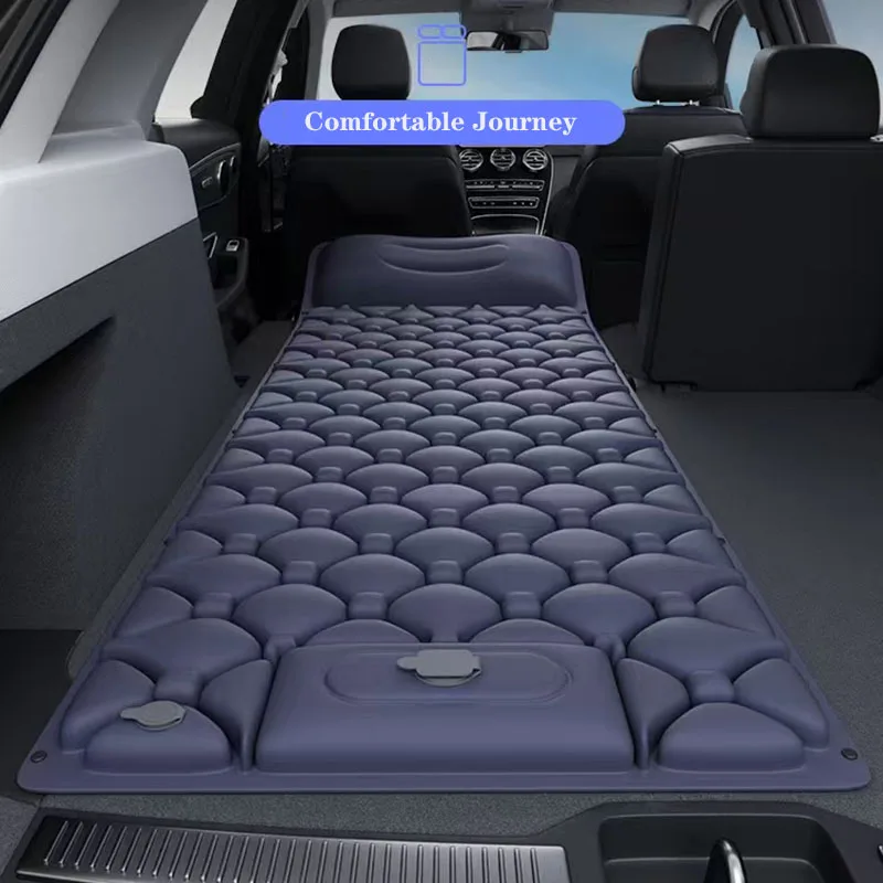 Car Inflatable Bed Outdoor Sleeping Pad Camping Inflatable Mattress with Pillows Foldable Car Travel Camping Bed