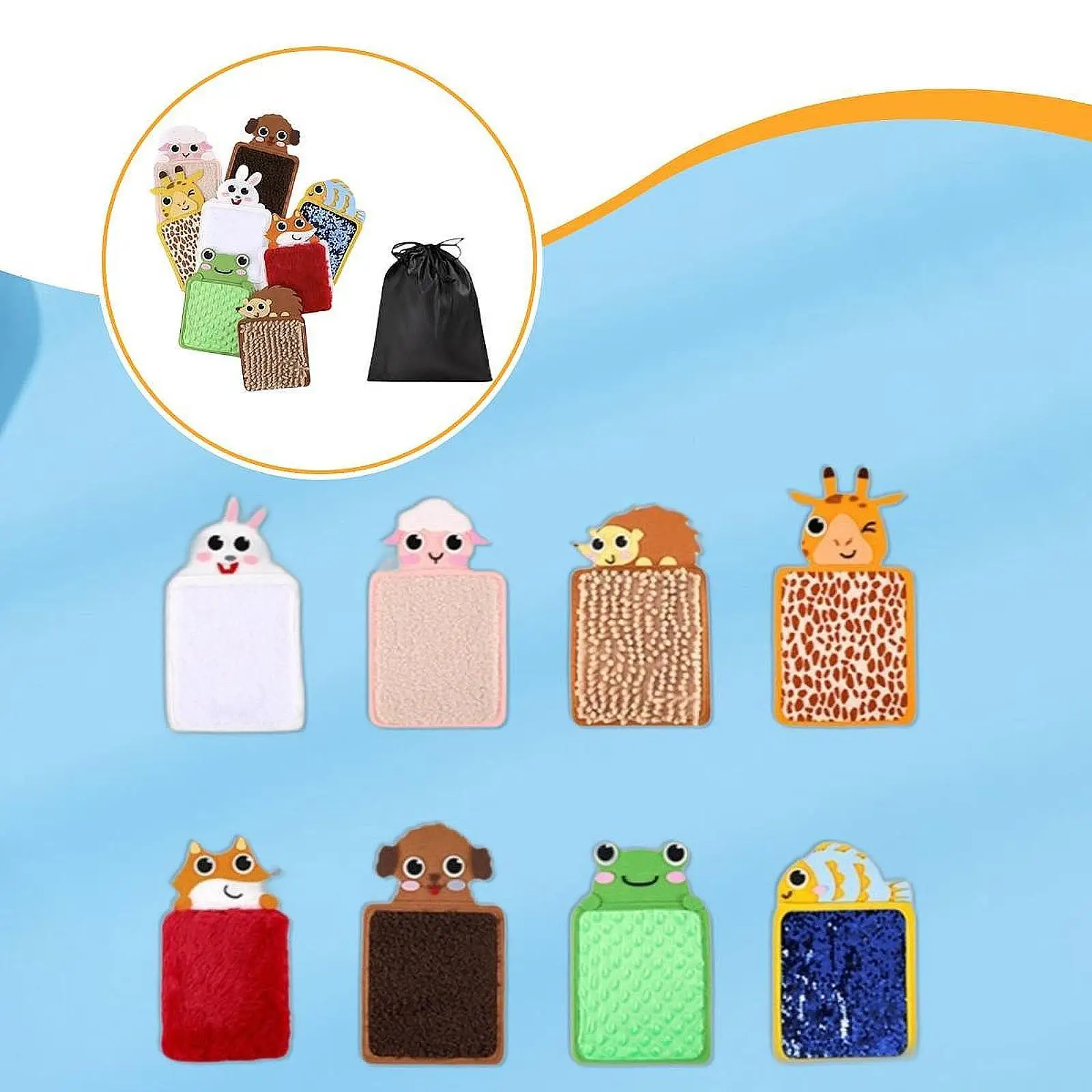 8 Pieces Sensory Mats Cartoon Kids Sensory Toys for Baby Boys Girls Children